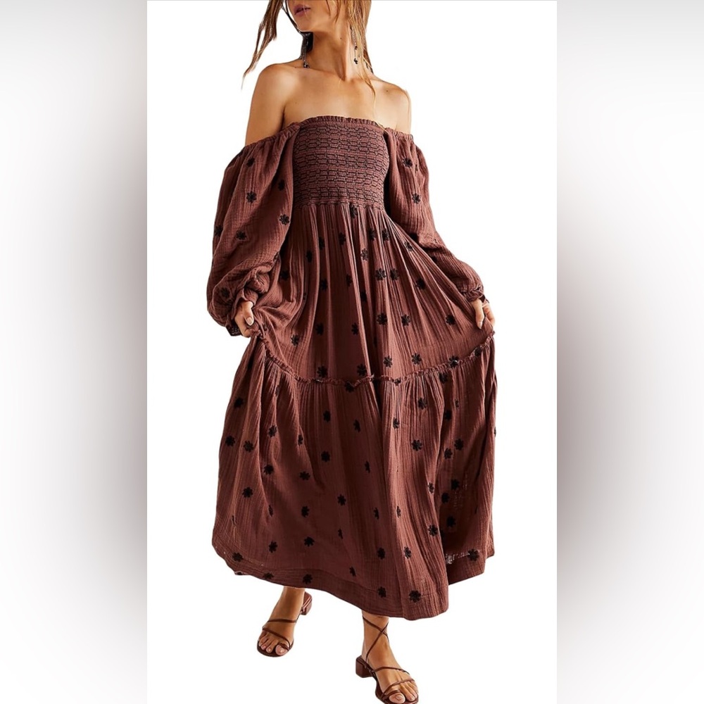 Embroidered Floral Maxi